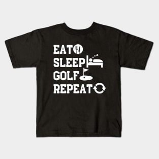 Eat Sleep Golf Repeat Kids T-Shirt